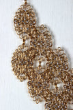Rhinestone Embellished Leaves Statement Necklace