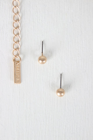 Empty Space Double Layer Choker Necklace Set