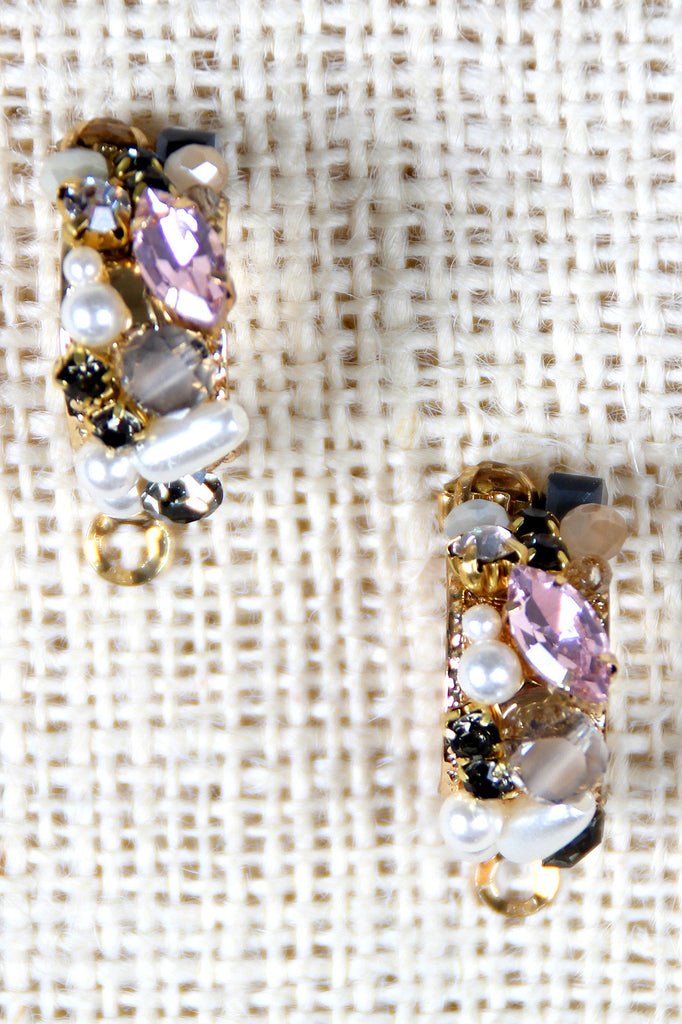Pearls and Gems Hoop Earrings