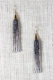 Gradient Bead Tassel Dangle Earrings