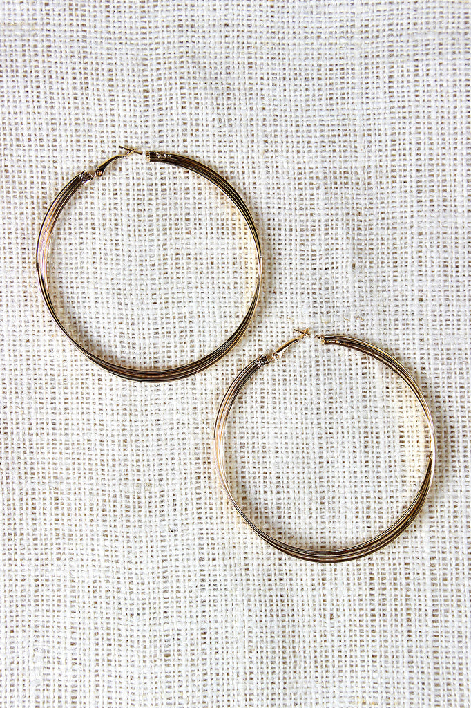 Twist Bond Rings Hoop Earrings