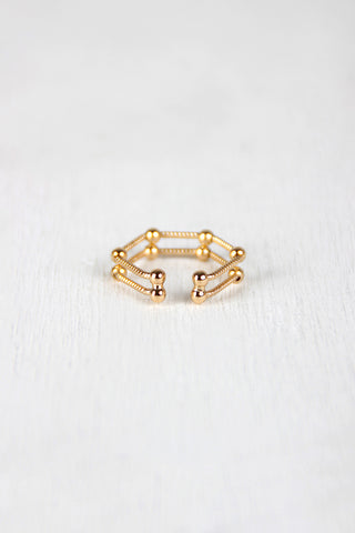 Hexagon Cage Double Wire Ring