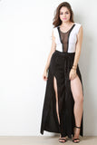 Satin Slit Wide Leg Pants