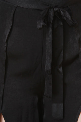 Satin Slit Wide Leg Pants