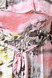Mixed Print Ruffle Self-Tie Maxi Dress