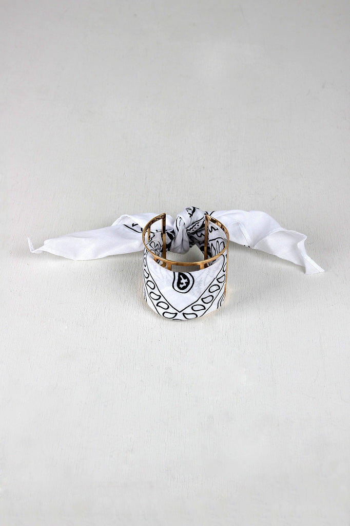 Paisley Bandana Open Cuff Bracelet