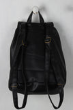Patched Vegan Leather Drawstring Backpack