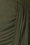 Cold Shoulder Draped Skirt Maxi Dress