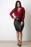 Crisscross V-Neck Long Sleeves Top