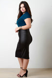 Grommet Trim V-Neck Corset Ruched Side Top