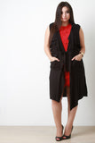 Sleeveless Flutter Yoke Belted Duster Vest