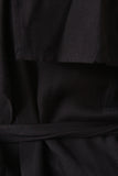 Sleeveless Flutter Yoke Belted Duster Vest