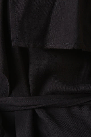 Sleeveless Flutter Yoke Belted Duster Vest