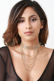 Draped Chain Choker Necklace Set