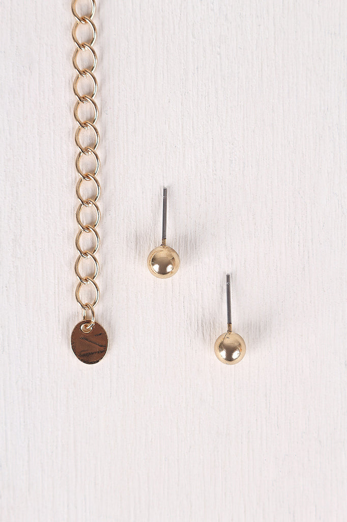Draped Chain Choker Necklace Set