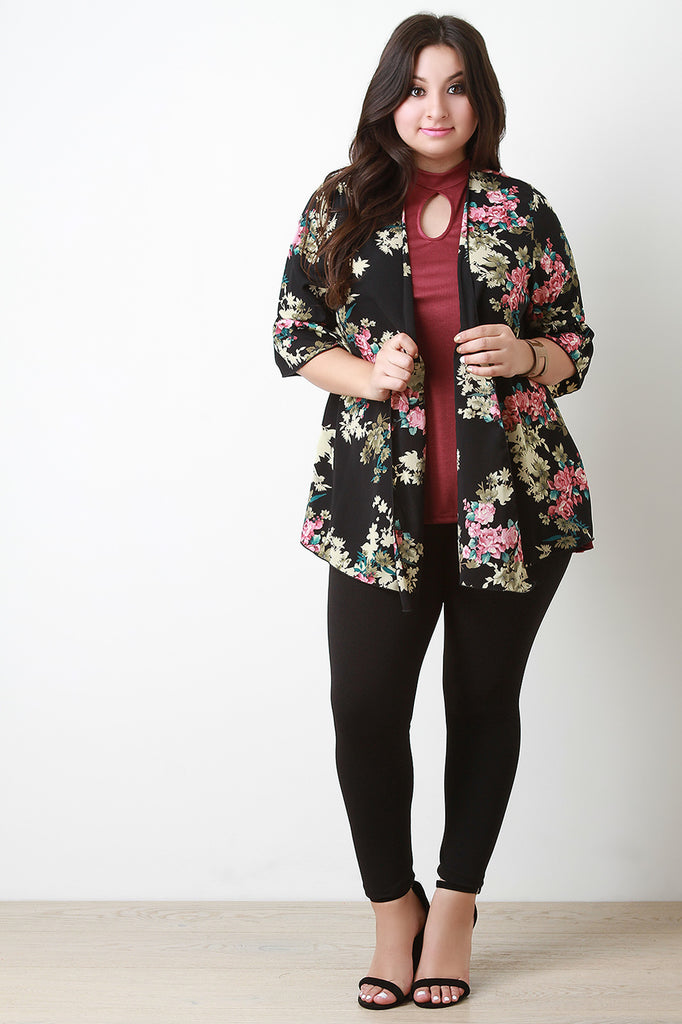 Floral Short Sleeve Kimono