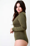 Crisscross V-Neck Long Sleeve Bodysuit