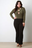 Crisscross V-Neck Long Sleeve Bodysuit