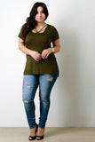 Strappy Round Neck High Low Top