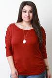 Lace Up Cold Shoulder Dolman Top