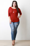 Lace Up Cold Shoulder Dolman Top