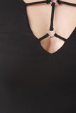 Ringlet Caged Yoke Bodycon Dress