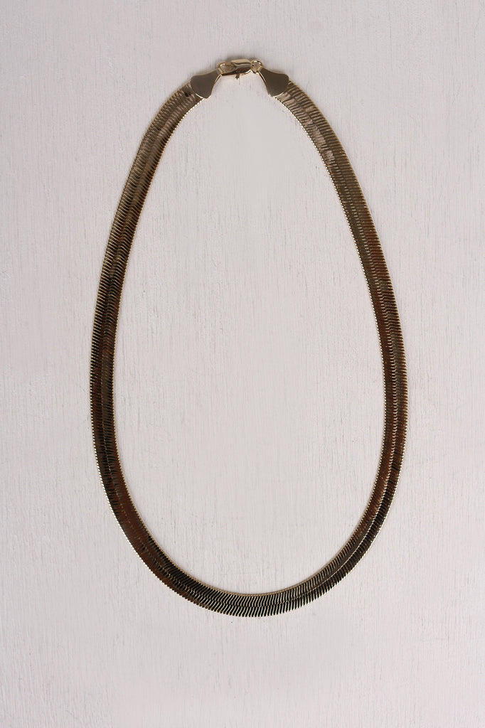Simple Herringbone Chain Necklace