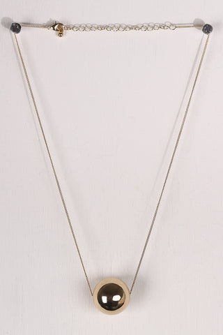 Polished Bead Ball Pendant Necklace