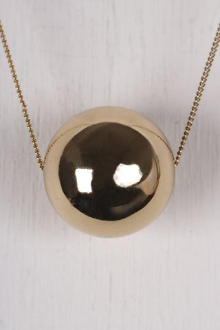 Polished Bead Ball Pendant Necklace