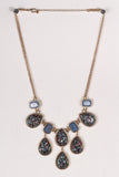 Glitter Teardrop Gemstone Statement Necklace