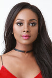 Triangle Charm Vegan Leather Choker Necklace