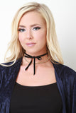 Chain And Velvet Self Tie Choker Necklace