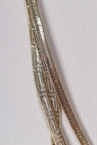 Triple Chain Textured Pattern Necklace