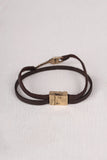 Strength is Key Vegan Leather Bracelet