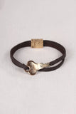 Courage is Key Vegan Leather Bracelet