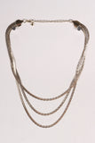 Herringbone Triple Layer Chain Necklace