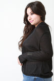 Melange Knit Surplice Drop Shoulder Top
