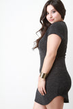 Melange Knit Zip Up Mini Dress