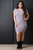 Melange Knit Zip Up Mini Dress