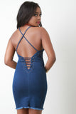 Contrast Seam Denim Dress