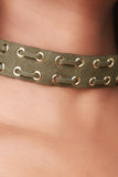 Eyelet Lace Vegan Suede Choker Necklace