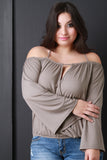 Surplice Spaghetti Strap Bardot Top
