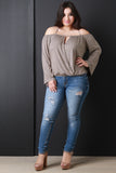 Surplice Spaghetti Strap Bardot Top