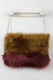 Two Tone Faux Fur Cross Body Bag