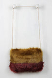 Two Tone Faux Fur Cross Body Bag