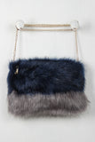 Two Tone Faux Fur Cross Body Bag