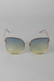 Rimless Ombre Cat Eye Sunglasses