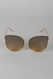Rimless Ombre Cat Eye Sunglasses