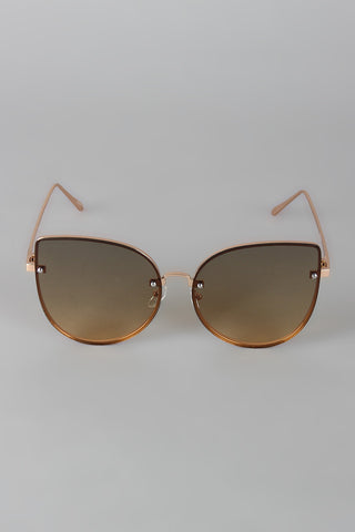 Rimless Ombre Cat Eye Sunglasses