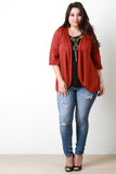 Crochet Sleeve Knitted Cardigan